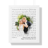 Lyrics -- Bartley & Sarah 06.05.2021 -- White framed 16x20 -- Printify