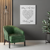 Lyrics -- Brett & Stella  3.23.1996 -- Canvas 24x30 -- Printify