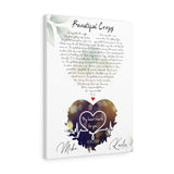 Music Song Lyrics -- Canvas 18"X24" -- Mike & karla