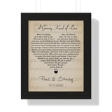 Lyrics -- Paul & Stacey 10.10.2020 -- Black frame 11x14 -- Printify
