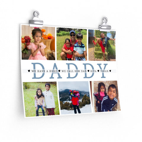 Daddy Family Prints -- Unframed 11''x14'' -- Riya&Vihan