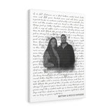 Music Song Lyrics -- Canvas 18"X24" -- Brittany & Rocco
