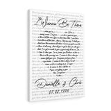 Lyrics -- Danielle and Chris 07/02/1999 -- Canvas 18x24 -- Printify