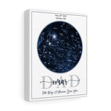 Star Anniversary Maps -- Canvas 8"x10" -- Omar