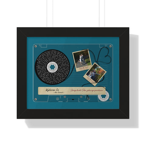 Cassette -- Kasia & Marek October 19th, 2019 -- Black framed 11x14 -- Printify