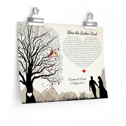 Printify Premium Matte 11x9 Poster - Couple In Love & Nature - Blessed The Broken Road - Suzanna & Derek 23 April 2022