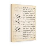 Song Lyrics -- Canvas  11"X14" -- At last (Etta James) -- printify