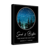 Star map -- Sarah & Bryton 10-09-2021 -- Canvas 11x14 -- Printify