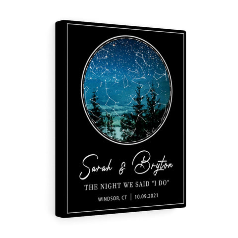 Star map -- Sarah & Bryton 10-09-2021 -- Canvas 11x14 -- Printify