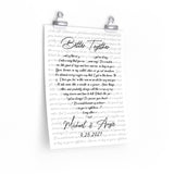 Lyrics -- MICHAEL & Angie 9/25/2021 -- 11x14 -- Printify