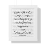 Lyrics -- Robby & Retta 12.20.2021 -- Black framed 11x14 -- Printify