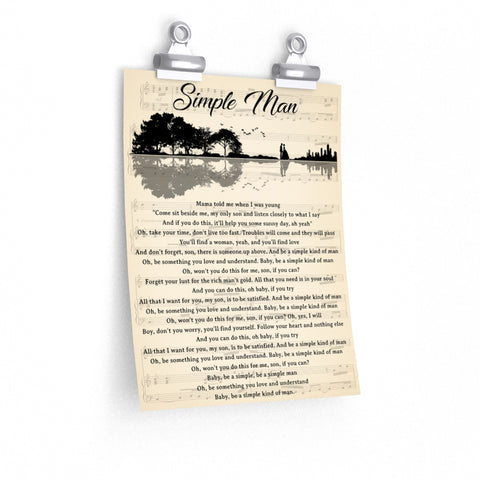 Simple Man lyrics -- 9x11 -- Printify
