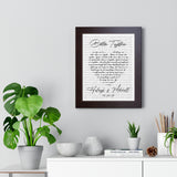 Music Lyrics Song -- Black framed 11"x14" -- Haleigh & Mitchell