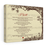 Music Lyrics Song -- Canvas 8"x10" -- I Will (Matchbox 20)