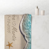 Couple Beach Towel -- 30" × 60" -- Monica & Martin