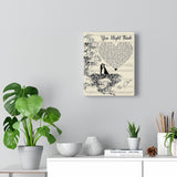 Music Song Lyrics -- Canvas 8"x10" -- You might think