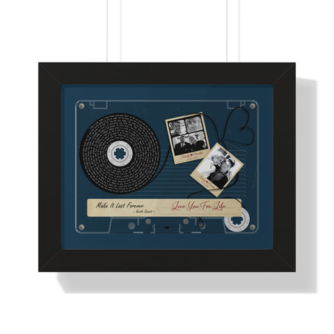 Cassettes-Tape Prints -- Black framed poster/ 11"x14" -- Marty & Porcha