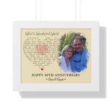 Lyrics Song -- White framed poster/ 11"x14" -- Anna & Angelo