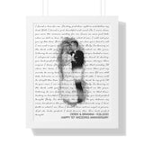 Lyrics -- Derek & Brianna 9.26.2020 -- White frame 16x20