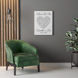 Lyrics -- Danielle and Chris 07/02/1999 -- Canvas 18x24 -- Printify