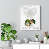 Music Lyrics Song -- Canvas 11"X14" -- Johnathan & Ashley