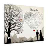Lyrics -- Marry Me -- Canvas 24x30 -- Printify