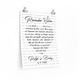 Lyrics -- Ralph and Becky 6/9/1968 -- 16x20 -- Printify
