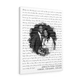 Lyrics -- JAMES & TA-TYONA 10.16.2020 -- Canvas 24x30 -- Printify