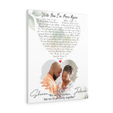 Music Lyrics Song -- Canvas 24"x30" -- Shamon & Johnnie