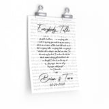 Lyrics Song -- poster/ 9''x11'' -- Brian & Tara