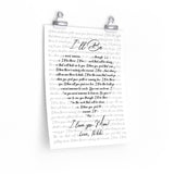 Lyrics Song Prints -- poster/ 11''x14'' -- Love, Nikki
