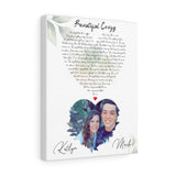 Music Lyrics Song -- Canvas 11"X14" -- Mark and Katlyn