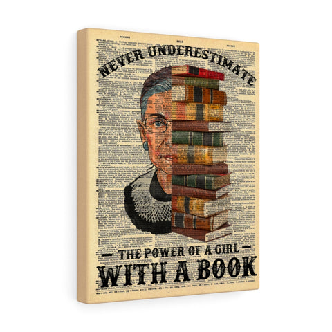 CREATORY Never Underestimate The Power Of A Girl -- Canvas 11"X14" -- 1 -- printify