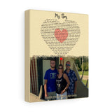 Lyrics -- Thank you for being my mom -- Canvas 8x10 -- Printify