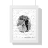 Lyrics -- Hunter & Lauren 08.21.21 -- White framed 12x16 -- Printify