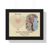 Lyrics -- Danny & Desaray 12.31.2013 -- Black framed 11x14 -- Printify