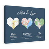 Love Anniversary Print -- Canvas 12"X16" -- John & Lynn
