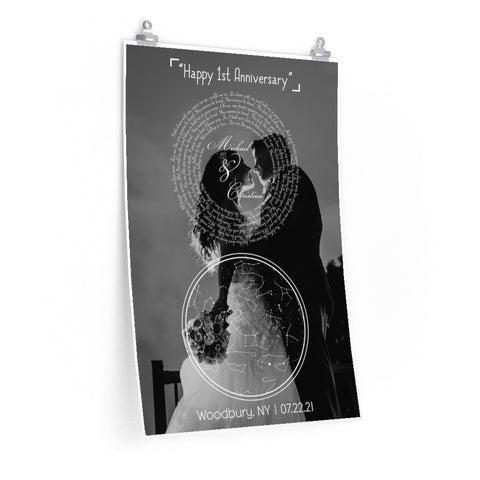 Stars Map -- Poster 20"x30" -- Michael & Christina