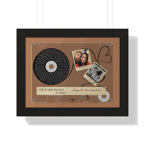 Cassette -- Brenton & Carrie -- Black framed 12x16 -- Printify