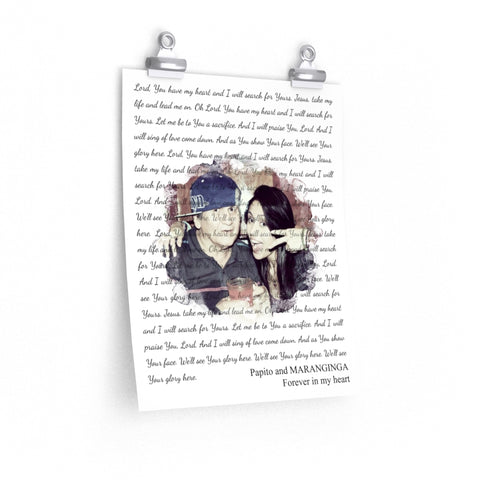 Song Lyrics -- poster/ 11''x14'' -- Papito and MARANGINGA