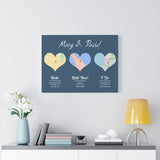 Map poster -- Mary & David -- Canvas 18"X24" -- Printify