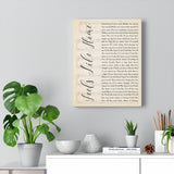 Music Lyrics Song -- Canvas  11"X14" --  Feels Like Home (Bonnie Raitt)