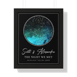 Star map -- Scott & Alexandra 02/05/2009 -- Black framed 16x20 -- Printify