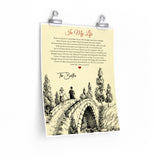 Lyrics Song -- poster/ 11''x14'' -- In My Life (The Beatles)