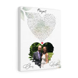 Lyrics -- Chris & Heather 06.20.2020 -- Canvas 11x14 -- Printify