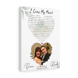Music Lyrics Song -- Canvas 12"X16" -- Diana & Randy