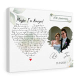 Music Lyrics Song -- Canvas 11"X14" --  Jon & Kat