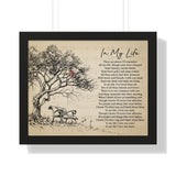 Lyrics -- In My Life (New style 3) -- Black framed 16x20 -- Printify