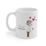 Personalized Couples Love (I Love You Couple) -- 11oz White Mug -- Benz Kim -- printify