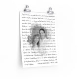 Lyrics -- Tim & Rhonda 06.07.1997 -- 11x14 -- Printify